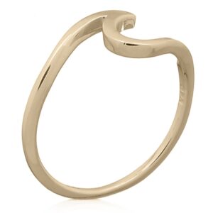 A plain 925 sterling silver gold plated wavy ring