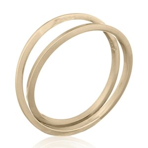 A yellow gold plated double loop ring