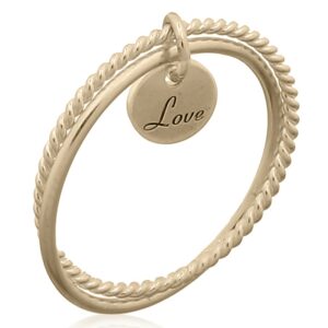 A entwined love disc yellow gold plated ring