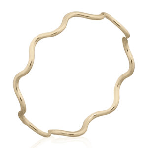 A wavy wire gold plated plain sterling silver stack ring