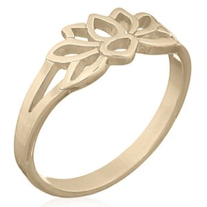 A yellow gold plated lotus flower ring