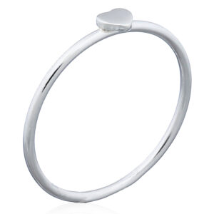 A tiny heart sterling silver stack ring