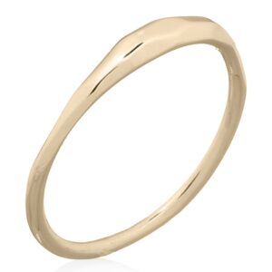 A 925 silver faceted donut top gold plated stack ring