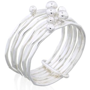 A 925 sterling silver balls stackable ring