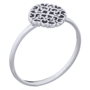 A filigree flower layout 925 sterling silver ring