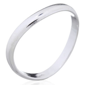 A polished 925 sterling bent band silver ring