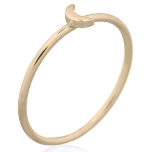A stackable minimalist moon 925 silver gold plated ring