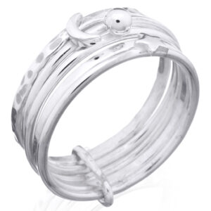 A sterling silver moon stack ring