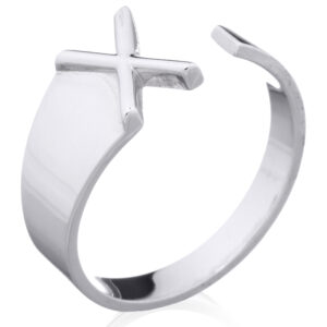 A sterling silver initial letter "x" ring