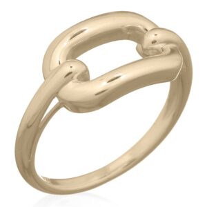 A open oval link 925 sterling silver gold plated ring