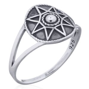 A sterling silver 925 celtic octagram ring
