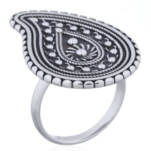 A life and fertility paisley design 925 silver ring