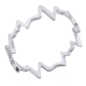A heart beat zigzag sterling silver ring