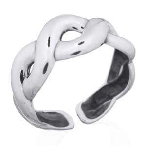 A braided pretzel open spaces 925 silver ring