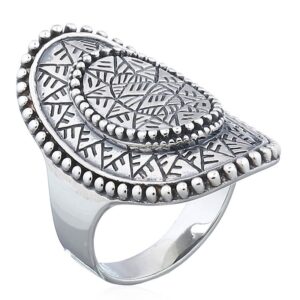 A mandala bohemian chunky sterling silver ring
