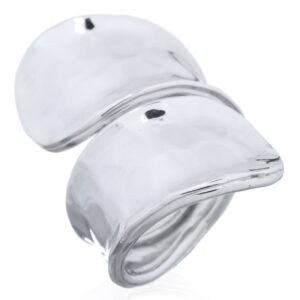 A sterling silver chunky open crossover ring