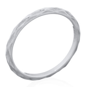 A concave diamond pattern 925 silver stacking ring