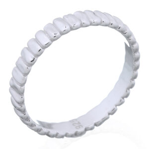 A grosgrain sterling silver stackable ring