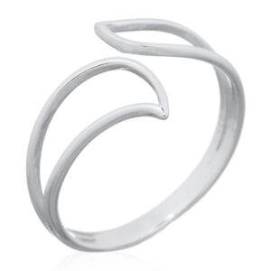 A 925 sterling silver trendy wave ring