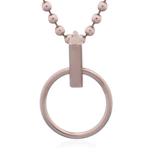 A dainty open circle and bar rose gold plated pendant