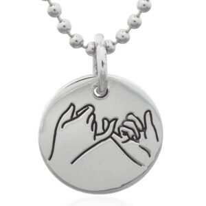A engraved pinky promise 925 sterling silver pendant