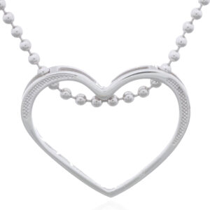 A open heart sterling silver pendant