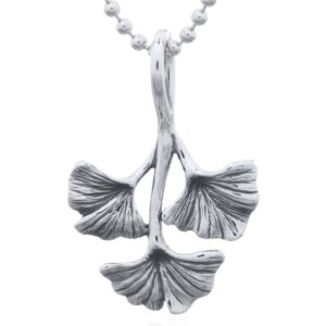 A tree open leaves on branch sterling silver pendant