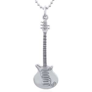 A punk guitar sterling silver pendant