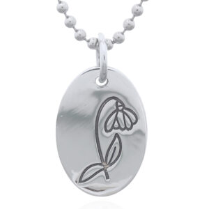 A january "snow drop" flower sterling silver month pendant