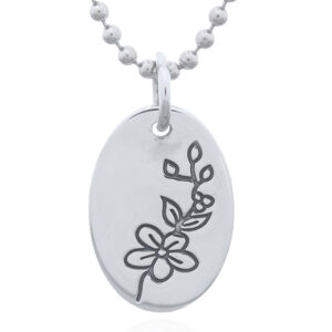 A may "hawthorn" flower sterling silver month pendant