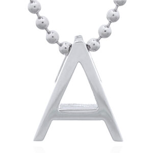 A initial letter "a" sterling silver pendant