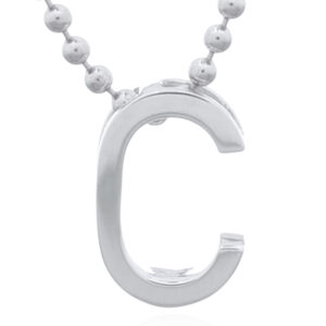 A initial letter "c" sterling silver pendant