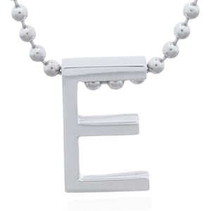 A initial letter "e" sterling silver pendant