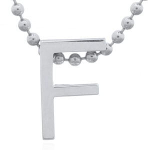 A initial letter "f" sterling silver pendant
