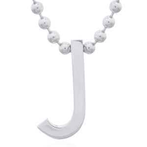 A initial letter "j" sterling silver pendant