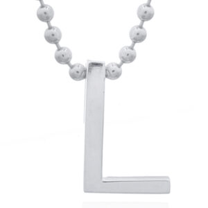 A initial letter "l" sterling silver pendant