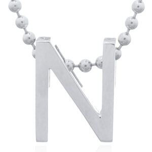 A initial letter "n" sterling silver pendant