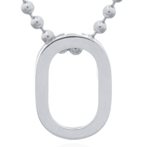 A initial letter "o" sterling silver pendant