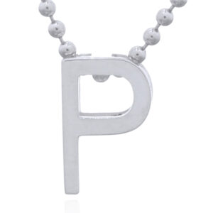A initial letter "p" sterling silver pendant