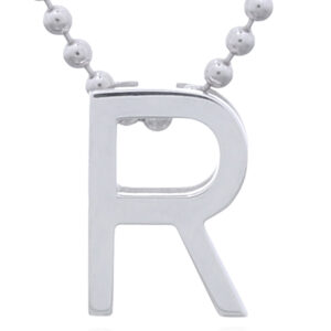 A initial letter "r" sterling silver pendant