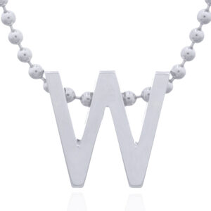A initial letter "w" sterling silver pendant
