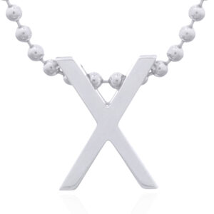 A initial letter "x" sterling silver pendant