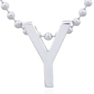 A initial letter "y" sterling silver pendant