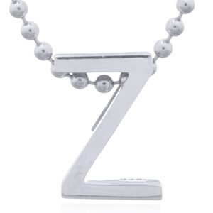 A initial letter "z" sterling silver pendant