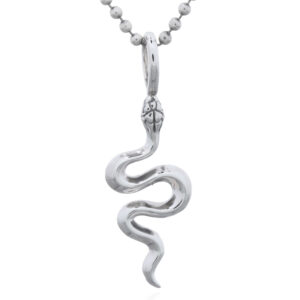 A sterling silver dainty snake pendant