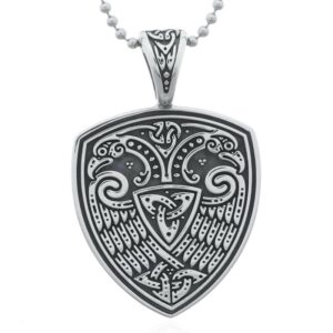 A celtic viking shield sterling silver pendant