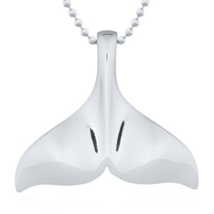 A large whale tail 925 sterling silver pendant