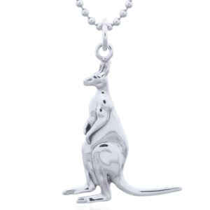 A standing kangaroo 925 sterling silver pendant