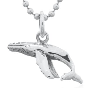 A 925 sterling silver humpback whale pendant