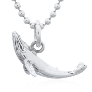 A breaching humpback whale 925 sterling silver pendant